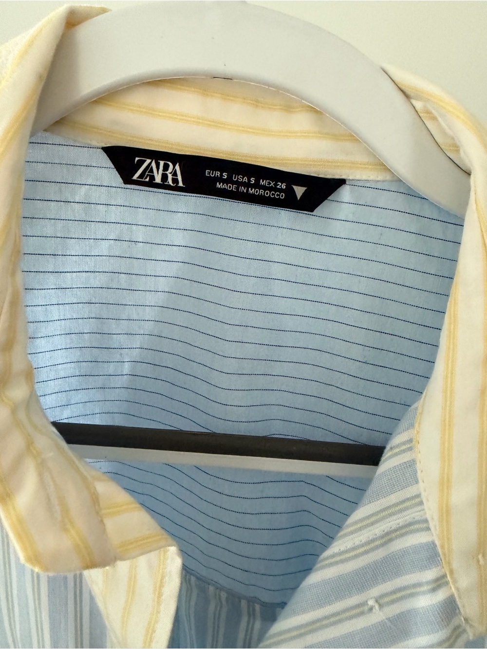 Zara Blue and Yellow Striped Button-Down Shirt - Picture 2 of 2